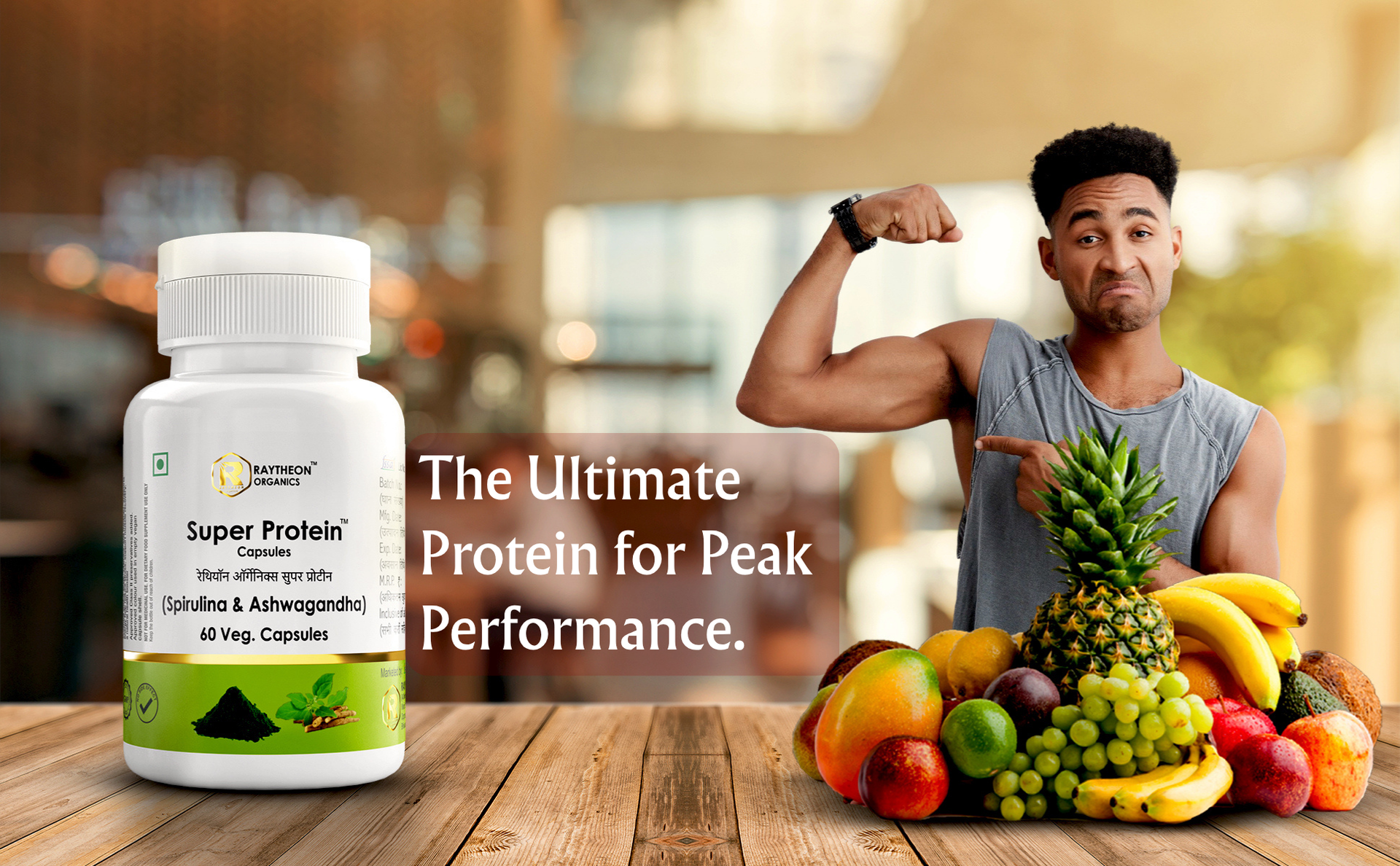 Protein Capsules Super Protein with Spirulina & Ashwagandha for Natural Energy and Strength Support, Protein Supplement & Protein Tablets – 60 Vegetarian Capsules