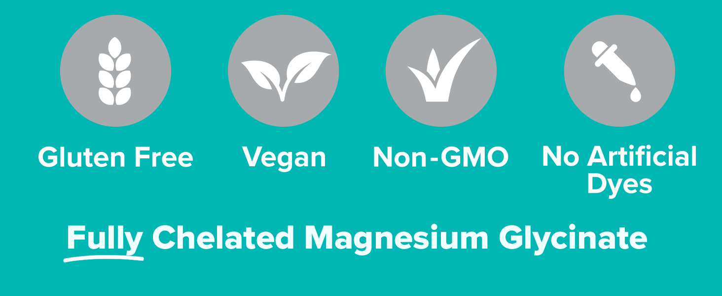 Qunol Magnesium Glycinate Tablets 300mg, 100% Chelated, Gluten-Free, 90ct