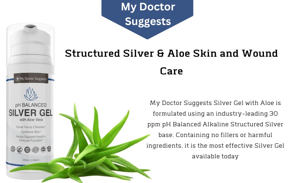 Colloidal Silver Gel, Burn and Wound Care with Aloe Vera - 30ppm pH Balanced Formula Helps Soothe Burns, Sores & Eczema - Structured Silver - Made in USA (3.38 oz)