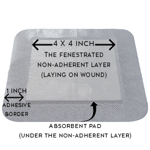 Areza Medical - Bordered Gauze Island Dressing - Wound Dressing - Latex Free - sterile - 6" x 6" - 30 per Box