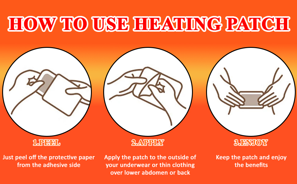Menstrual Heating Patches for Period Cramps Relief - 20 Count Extra Value Pack Adhesive Heat Patches, Natural Portable Heat Therapy for Backache & Abdominal Pain, Discreet & Skin-Friendly