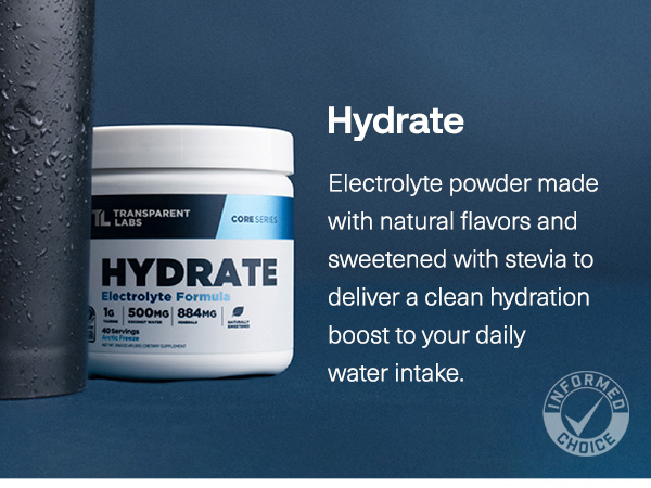 Transparent Labs Hydrate Electrolytes Powder - 40 Servings, Tropical Punch