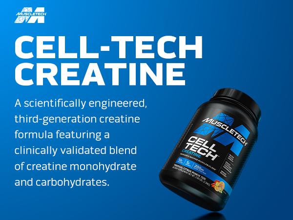 MuscleTech Creatine Monohydrate Powder - Cell-Tech Creatine Powder, 3LB