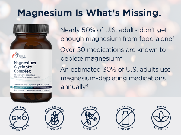 Designs for Health Magnesium Glycinate Complex, High Absorption, 240 Count