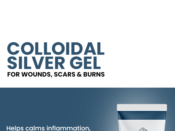 Optivida Colloidal Silver Gel For Wound Care, Natural Topical Skin Healing | Nano-Silver Topical Gel For Wounds, Burns, Rashes, Skin Irritations, Unscented (4 Oz.)