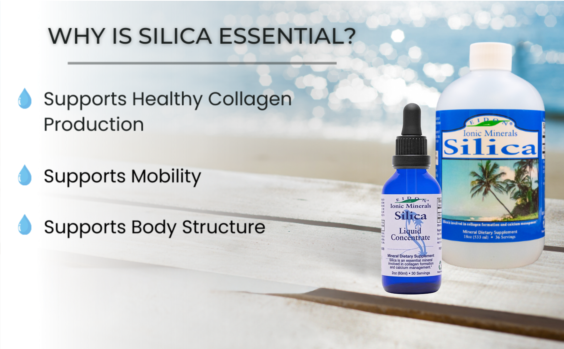 Eidon Ionic Minerals - Liquid Silica Mineral Concentrate - 2 oz