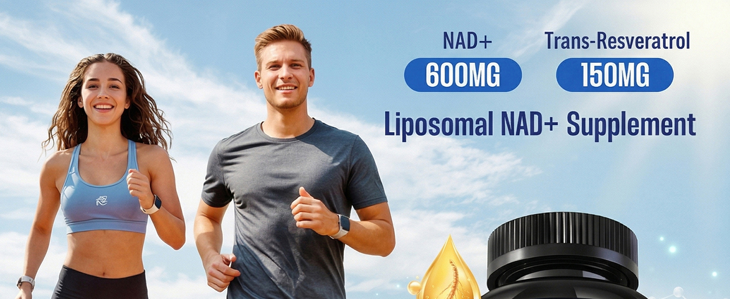 NAD Supplement, 12-in-1 Liposomal NAD+ Plus with Trans-Resveratrol, CoQ10, PQQ & Alpha Lipoic Acid, Healthy Aging & Cellular Wellness Support for Women and Men, NMN & NMNH Alternative, 90 Caps