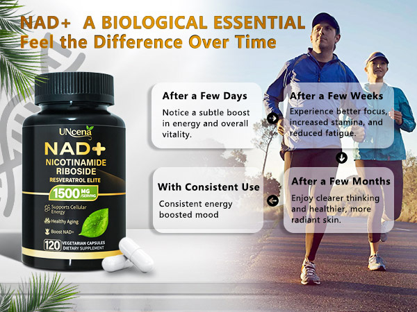 NAD Supplement 1500mg - Liposomal NAD+ Resveratrol - 120 Capsules