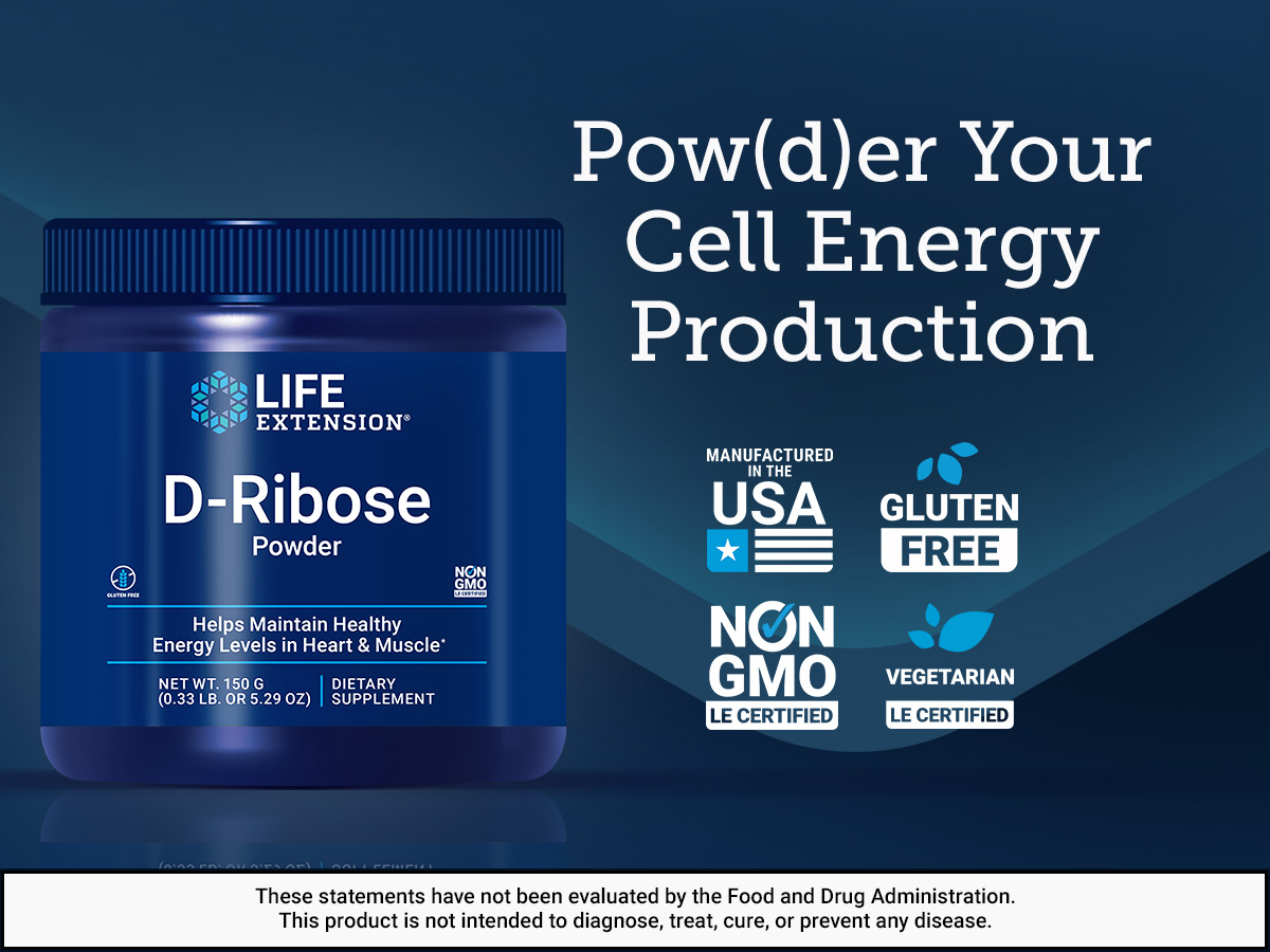 Life Extension D-Ribose Powder, 150 Grams