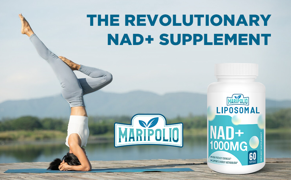 Maripolio Liposomal NAD+ 1000 mg Supplement | High Bioavailability Liposomal Delivery | Cellular Energy & Wellness Support | Pure NAD+ Dietary Supplement for Men,Women, 60 Softgels