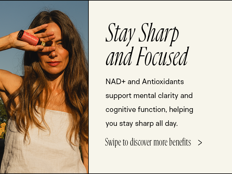 Happy Aging Liquid NAD+ Supplement for Women | Liposomal Nicotinamide Riboside & Resveratrol Shots for Energy, Skin Health & Brain Fog | NMN Alternative with Antioxidants | 10 Shots, 30-Day Supply