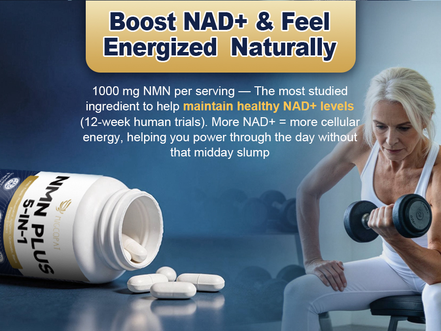 Migcopat NMN Supplement 1000mg – 5-in-1 NAD Supplement,120 Caps