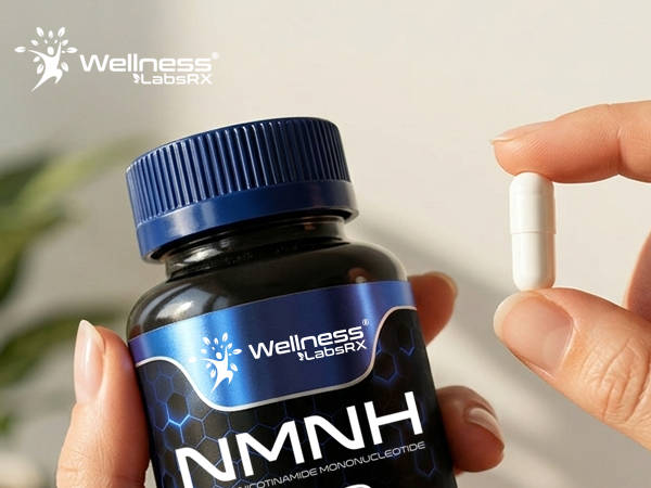 WELLNESS LABSRX NMNH Supplements - Di-Hydro Nicotinamide Mononucleotide NMNH Capsules, Fast Absorption Ultra Strength NMN Supplement, NAD+ for Cellular Energy & Anti Aging, 650mg - 90 Capsules