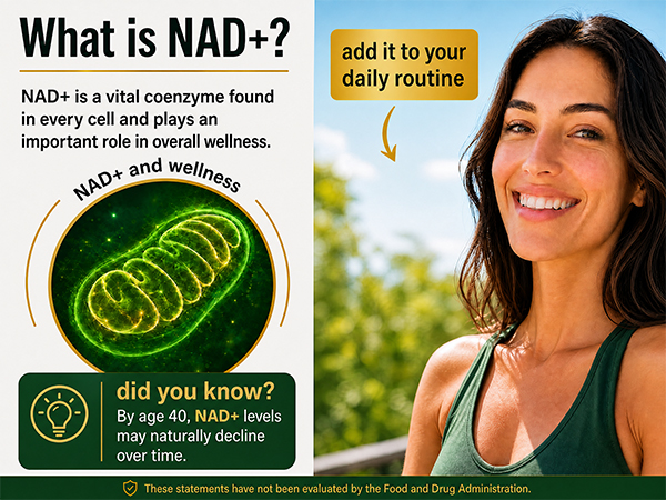 NAD+ Supplement, 1200mg Per Serving, Nicotinamide Riboside Malate with Trans-Resveratrol, Quercetin & CoQ10, Daily Supplement Formula, 120 Veggie Capsules, 60 Servings