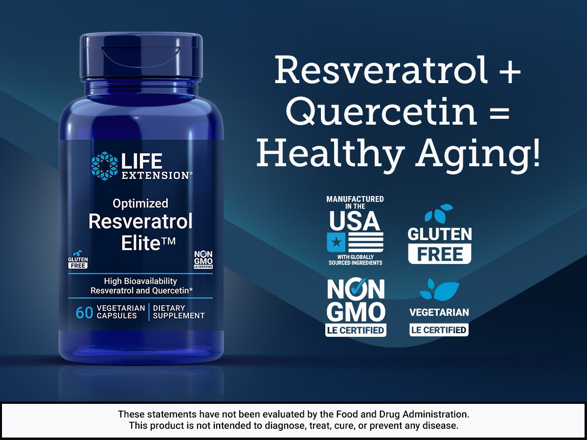 Life Extension Optimized Resveratrol Elite, Healthy Aging, 60 Capsules