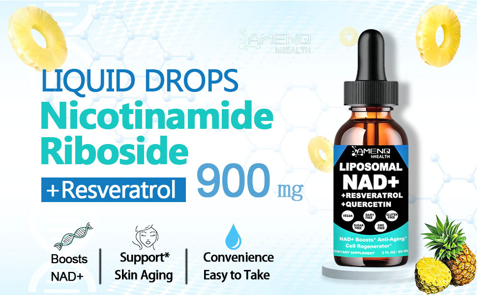 NAD Supplements for Women & Men, Fast Acting Liquid NAD Plus Resveratrol