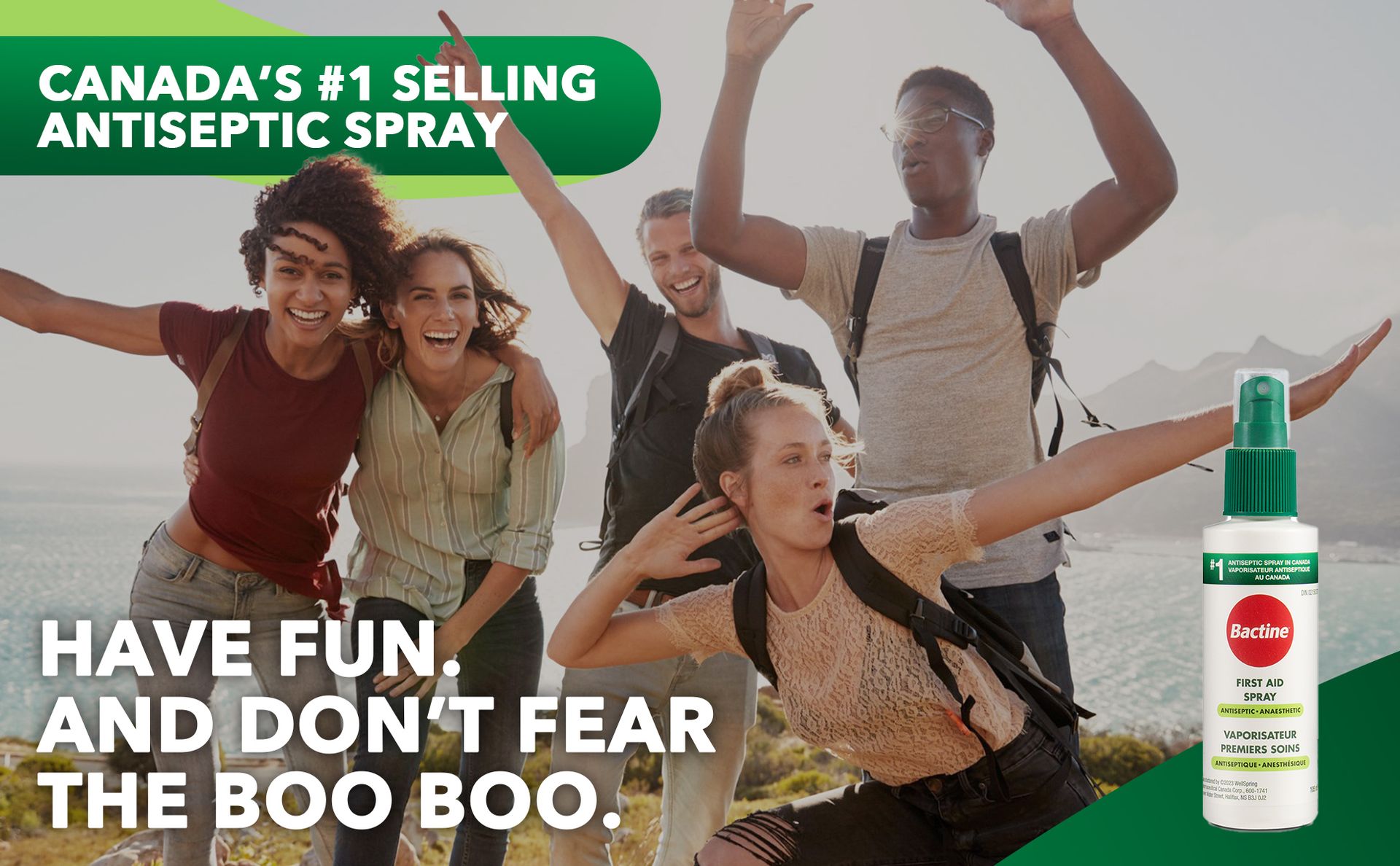 Bactine First Aid Spray, Pain Relief and Itch Relief, Antiseptic, Anesthetic and No Sting Formula, 105 mL
