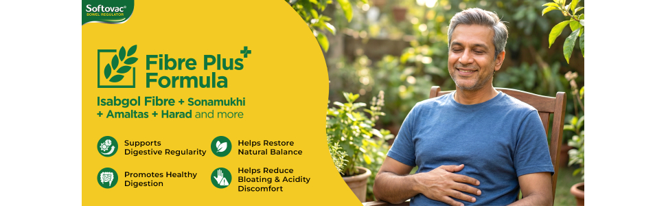 Softovac Isabgol Fiber Plus+ Formula 250g | Sugar free | Psyllium Husk + Natural Actives | Complete Relief from Constipation, Gentle on Stomach - Natural Bowel Regulator for Adults