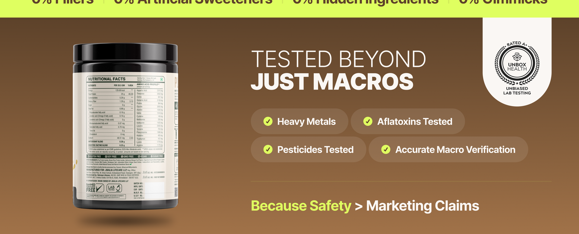 Sparkfusion Plant Protein Powder Isolated Pea & Brown Rice Protein 25 gm Protein Easy To Digest Triple|Chocolate Flavour 1 kg