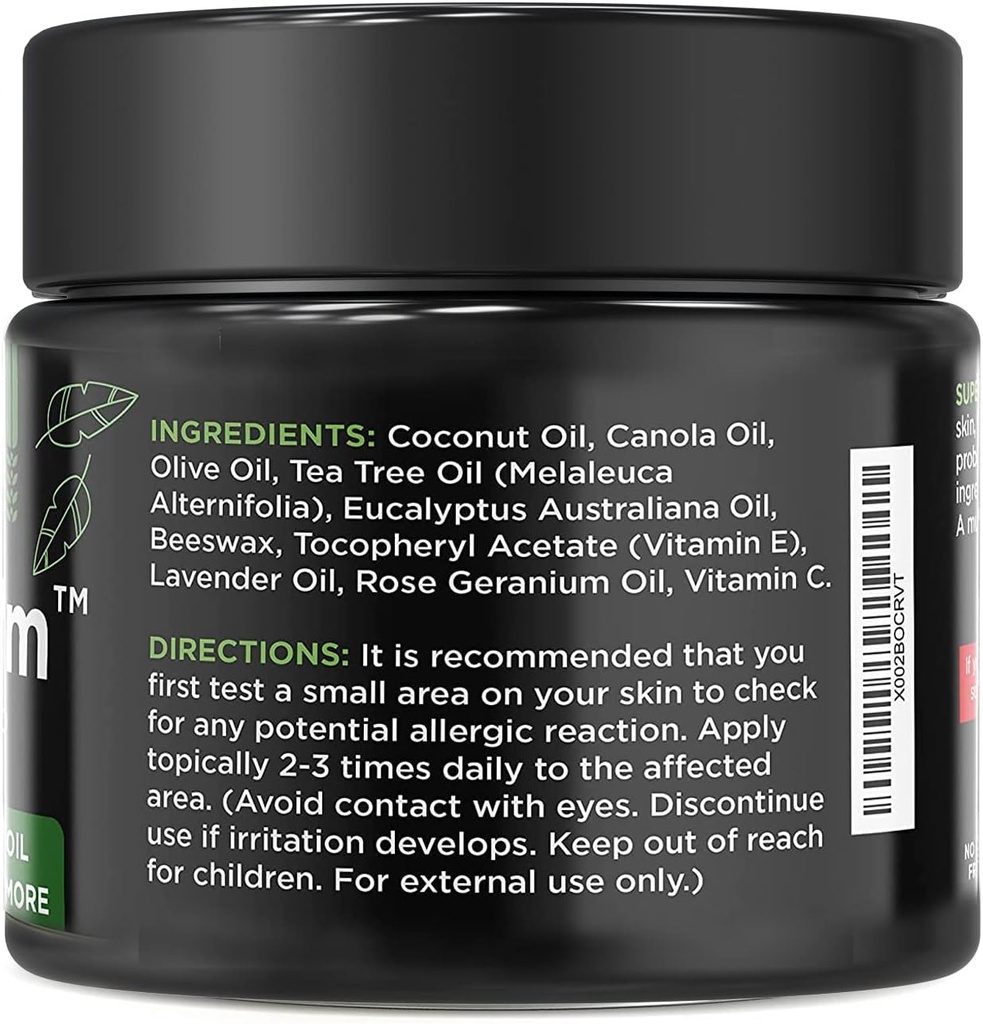 DAILY REMEDY Tea Tree Oil Extra Strength Super Balm - Athletes Foot Cream Combats Ringworm, Jock Itch, Nail Issues - Nourishes Cracked Itchy Skin on Body & Feet - Made in USA (2 Pack) 3
