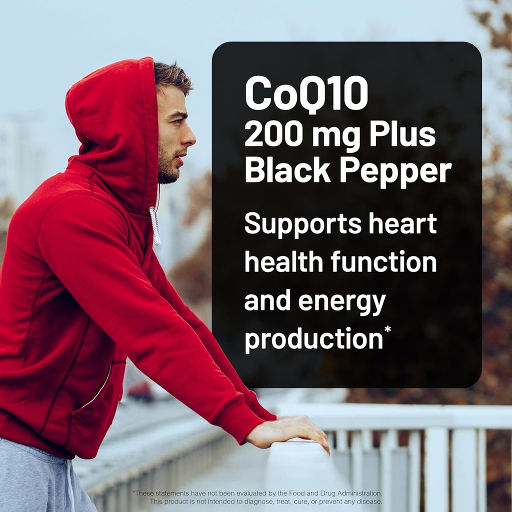 NatureWise CoQ10 200mg + Black Pepper Softgels - High Absorption Coenzyme Q10 + Black Pepper - Antioxidant for Heart Health + Cellular Energy - Vegan, Non-GMO, Gluten-Free - 200 Count[200-Day Supply] 3