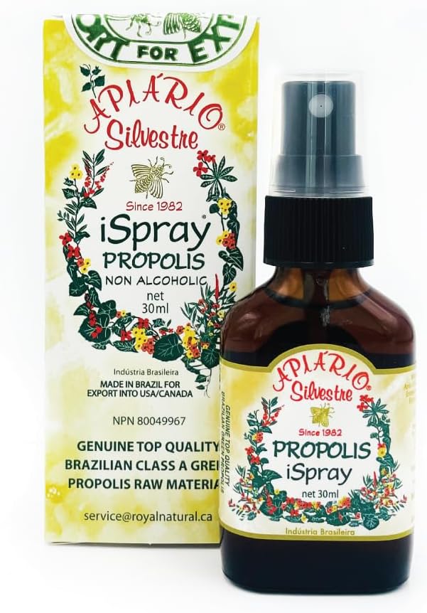 Generic 3-Bottles of Apiario Silvestre Brazilian Green Bee Propolis Spray Glycolic Extract 30ml -Non Alcoholic, Water Free, Honey Free, Gluten Free 3