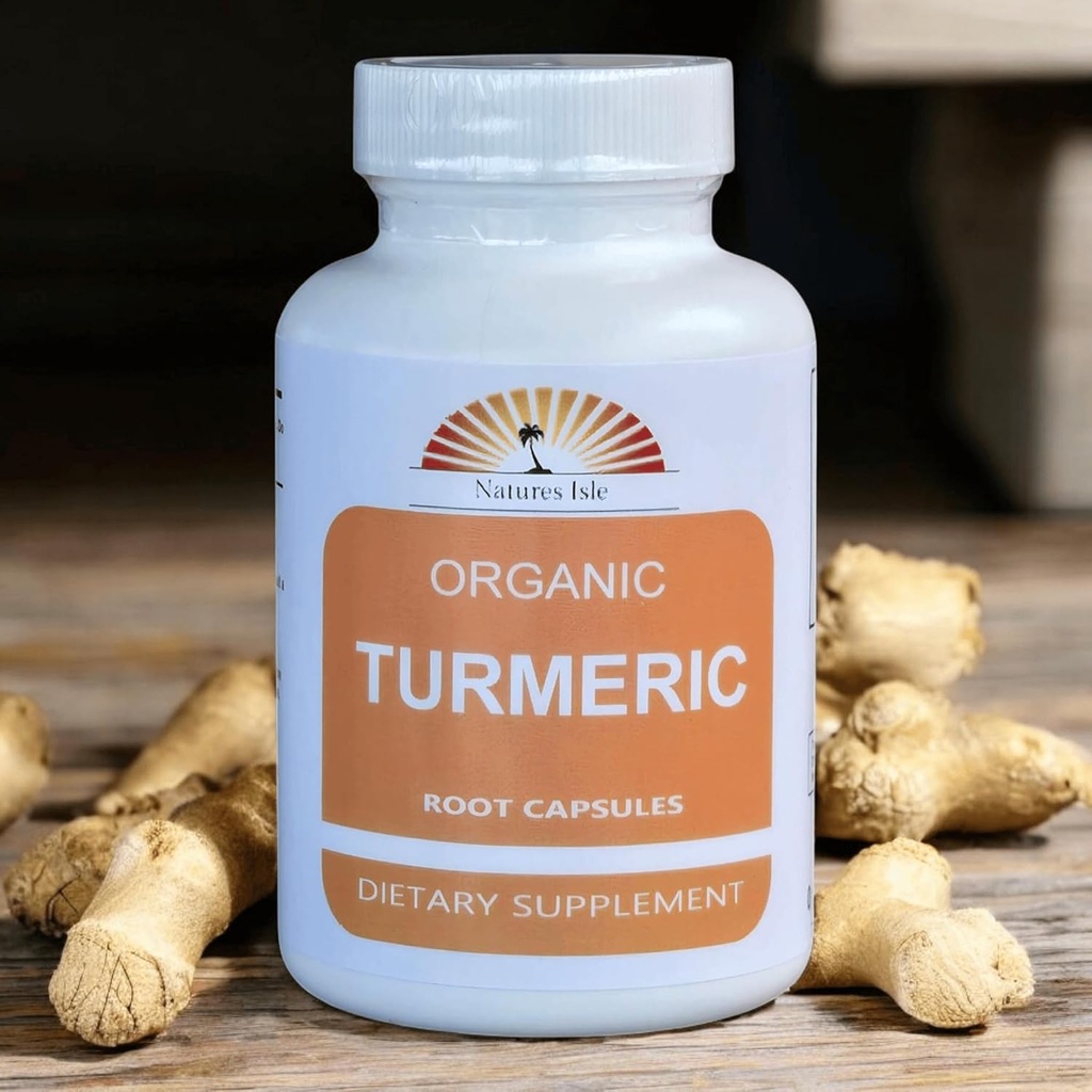 Organic Turmeric Powder and Peppercorn 60 Capsules 500mg Each (Tumeric - Curcuma Longa) 2