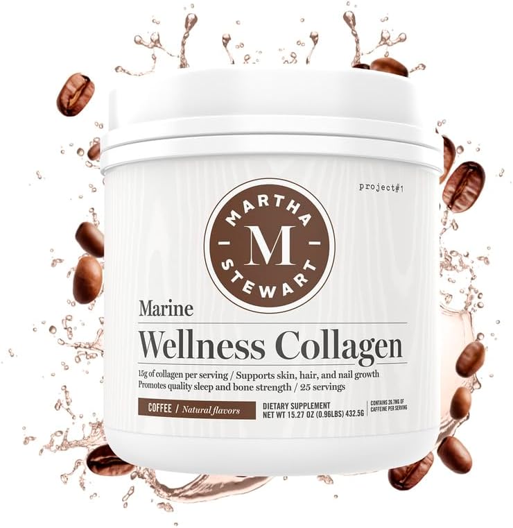 Martha Stewart Collagen Peptides Powder - Multi Collagen for Women | Healthy Supplement for Skin, Hair, Nails, and Bone Strength | 15g Protein | Coffee | 25 Servings 5