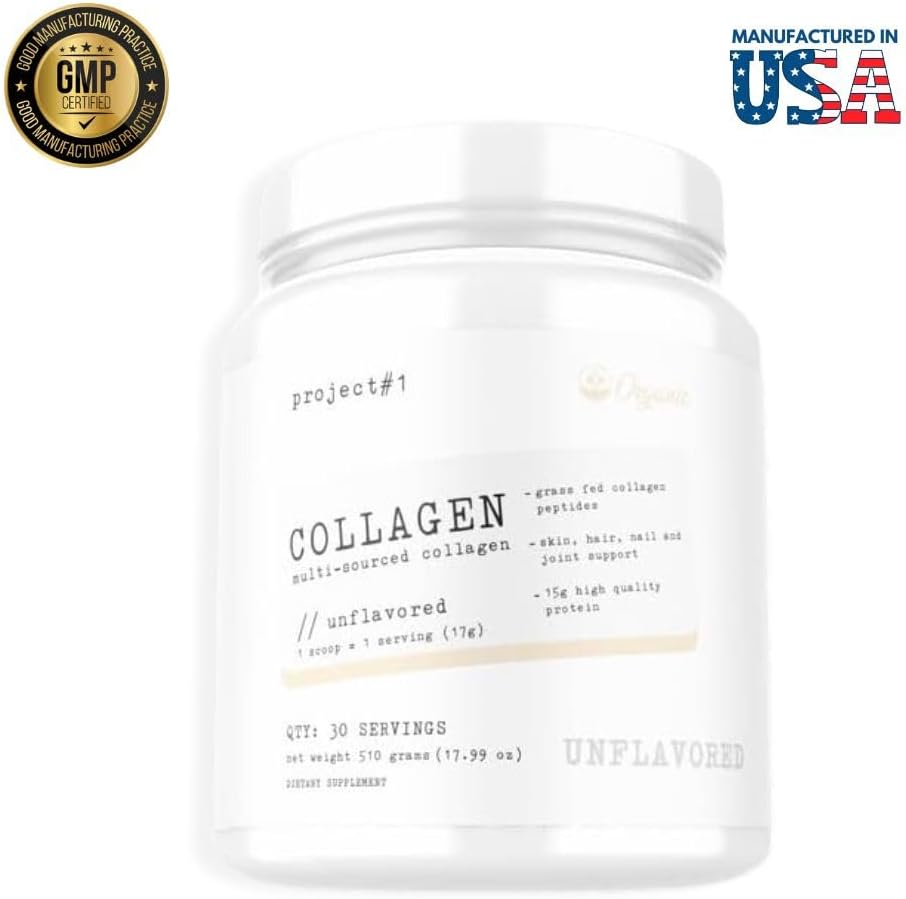 Project #1 Nutrition Multi-Sourced Collagen Powder | Grass-Fed Collagen Peptides for Skin, Hair, Nails & Joints | Hydrolyzed Collagen & 15g Protein Per Serving -Irish Cream - Collagen for Women & Men 3