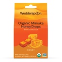 Wedderspoon Organic Manuka Honey Drops, Honey &amp; Echinacea, 20 Cuenta (Pack of 1) ← Genuine New Zealand Honey ← Perfect Remedy For Dry Throats