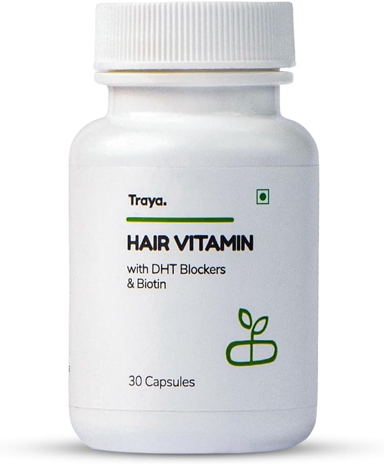 Las vitaminas del cabello de Sheltr capsules, bloqueador natural DHT > cápsulas de biotina para el crecimiento del cabello, control de caída del cabello, contiene 12 mg de biotina, vitamina, hierro, Omega 3 " Bhringraj (30 multivitaminas para el cabello)