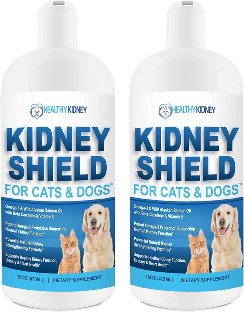 Dog and Cat Kidney Support, Canine Feline Renal Health Support Supplement for Normal Kidney Function, Creatinine, Detox, Best Kidney Cat Supplement, Improve Pets Alive an Kidney Health - 2 Pack