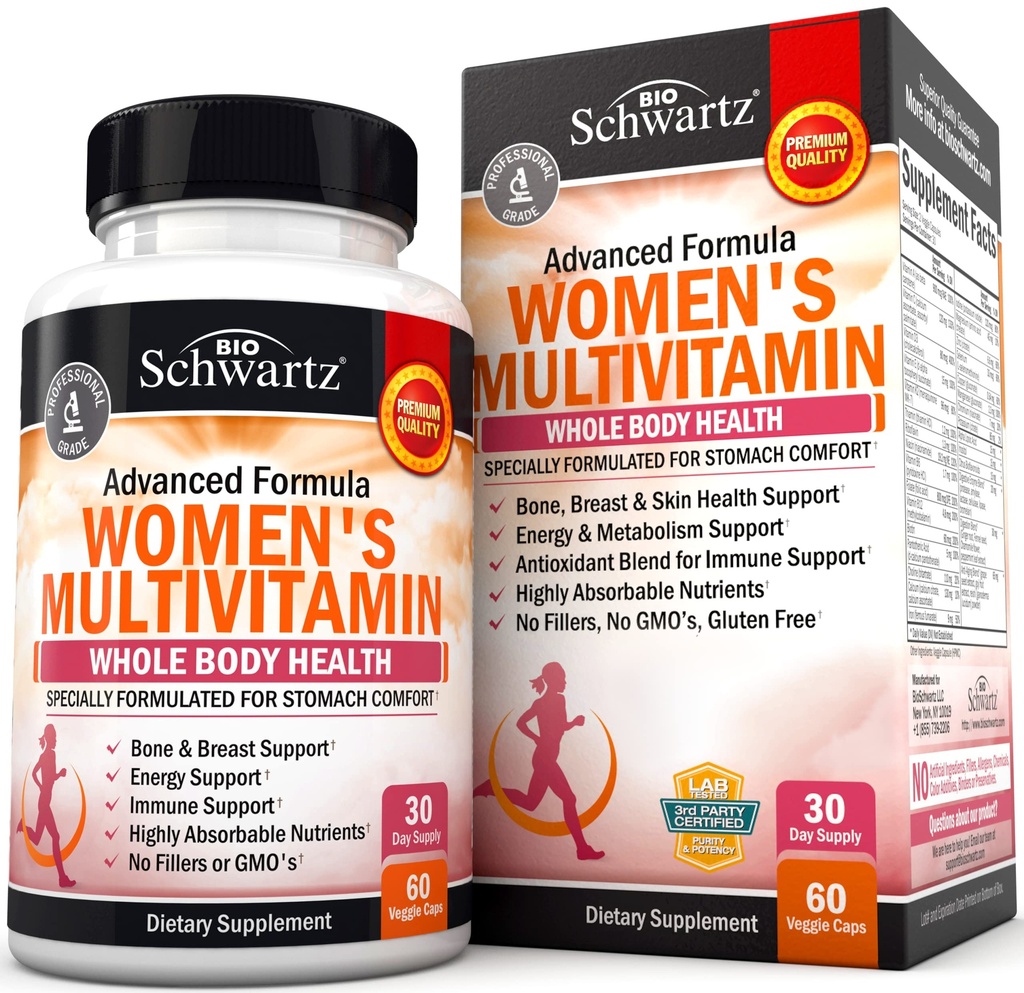Multivitamin for Women with Vitamin D3 - Multivitamins for Bone Breast Skin Joint Energy - Vitamins for Immunity Support - Immune System Boost Natural Immune Defense - Joint Support Supplement - 60Ct