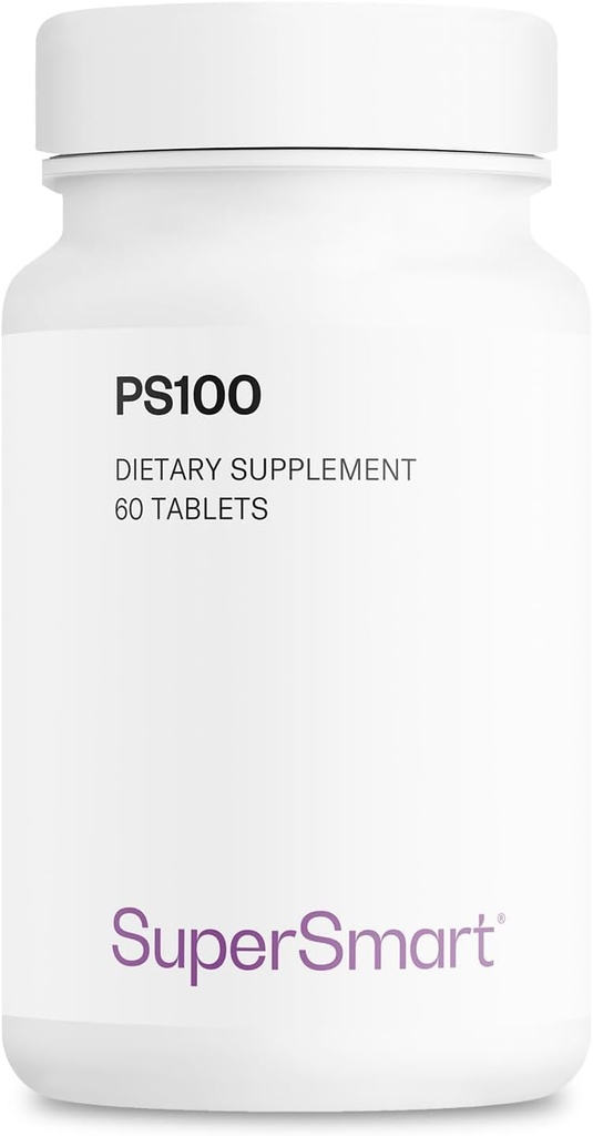 Supersmart - PS100 Suplemento 300 mg por día (Phosphatidylserine) - Brain Health &amp; Protect - Memory Support ← Non-GMO &amp; Gluten Free - 60 Tablets