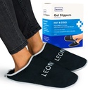 Zapatillas Gel Ice Pack - Proporciona terapia caliente y fría para el dolor de pie, Neuropatía Dolor Alivio para Pies, Alivio de Gout, Pies hinchados, Fasciitis de plantar y Espurs de tacón- Una Talla Más (Negro)