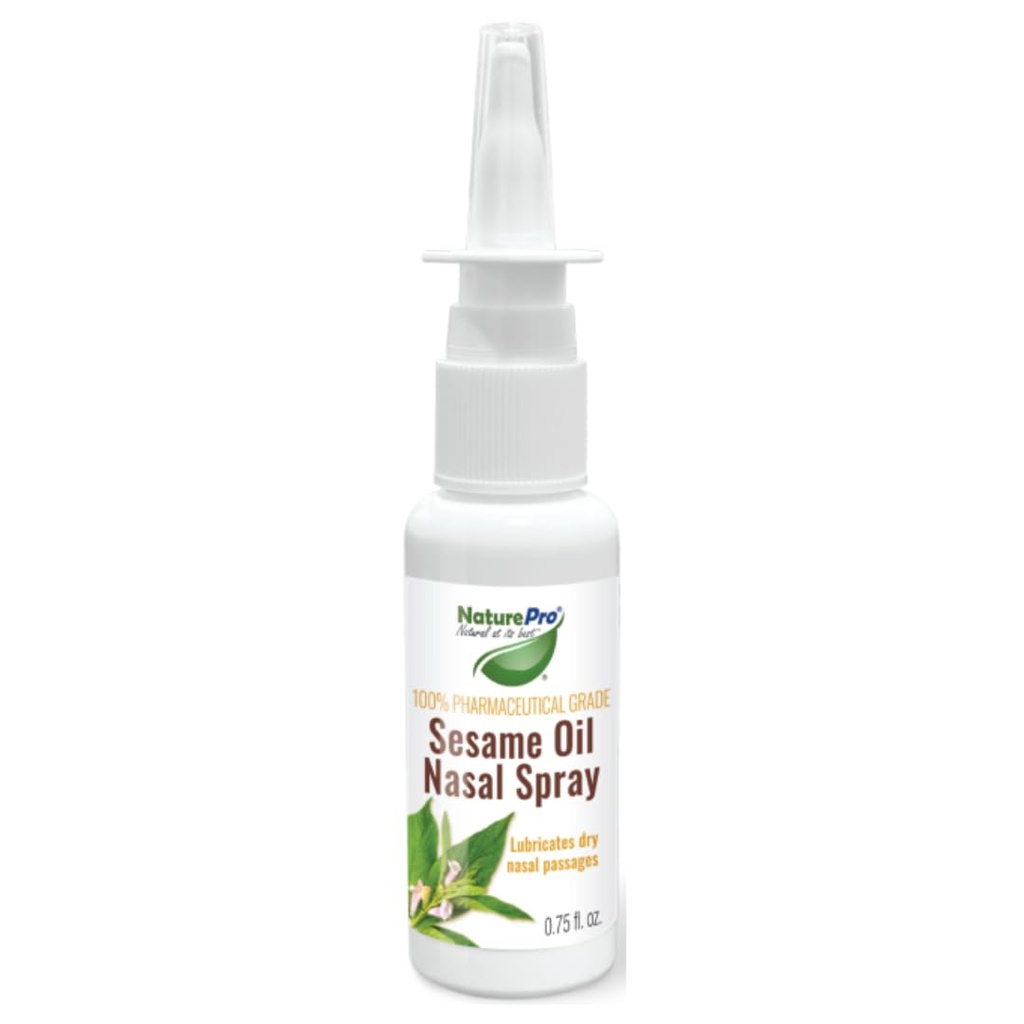 Orígen de hidratación nasal totalmente natural con aceite de sésamo de grado 100% farmacéutico 0.75fl. para calmar " hidratar la nariz seca, lubricante nasal " Decongestante para el alivio de la nariz seca