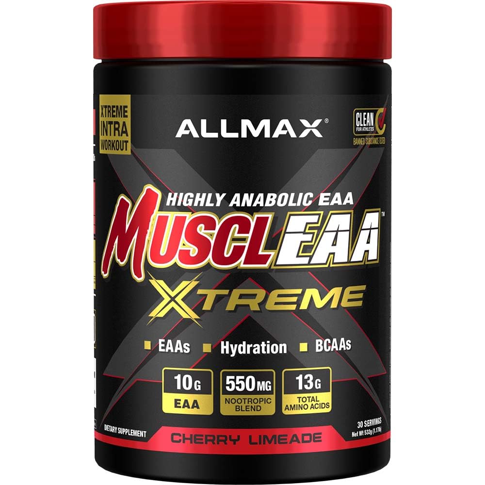ALLMAX MUSCLEAA Xtreme, Cherry Limeade - 532 g Powder - Proporciona EAAs, BCAAs " Hydration - Hasta 30 Servimientos