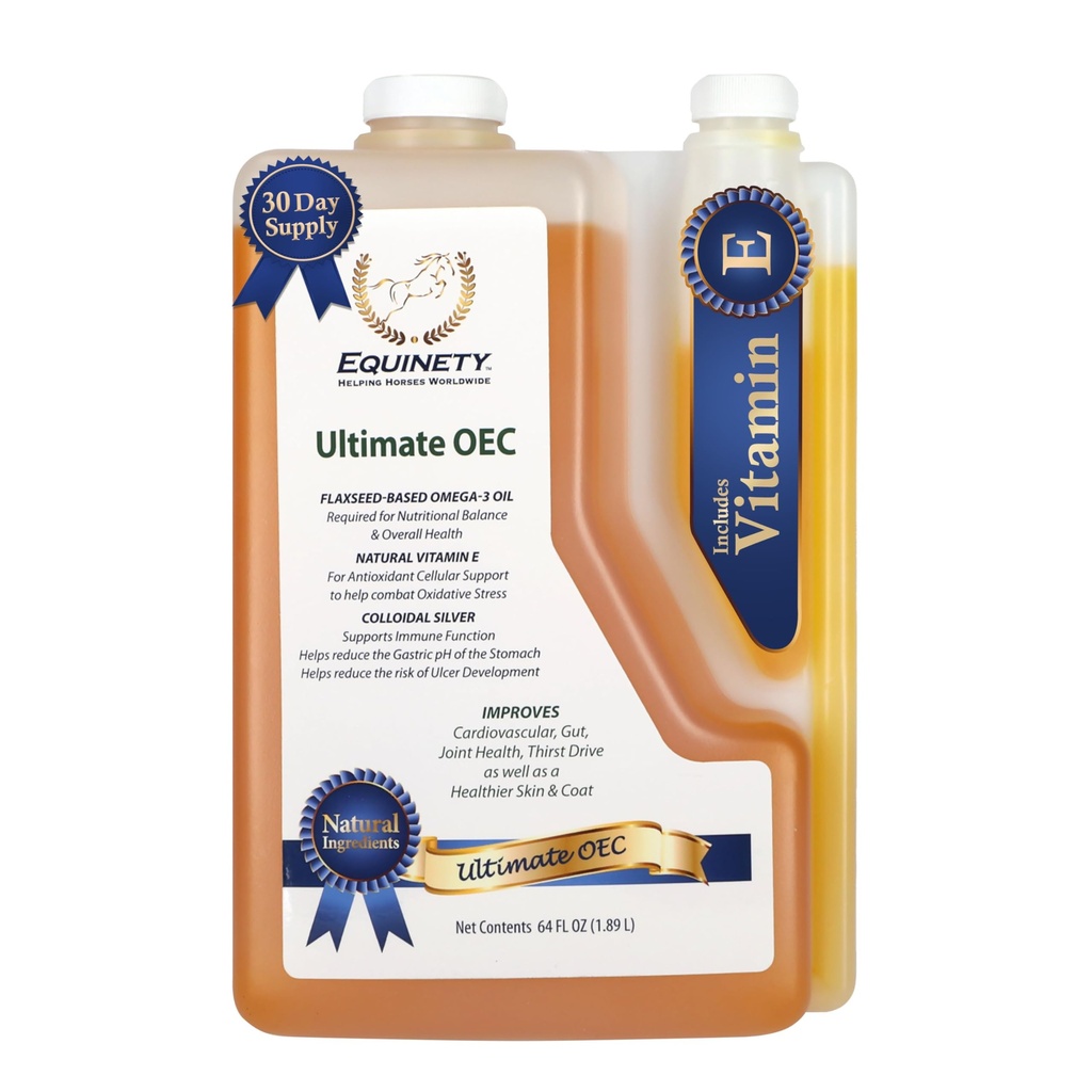 Ultimate OEC Horse Supplement – Omega 3, Vitamina E, Flaxseed Oil for Horses – Coat Defense, Joint & Hoof Support – Vet-Approved Equine Oil for Healthy Weight, Muscle &amp; Recovery