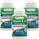 Mejores Naturales Vitamina B-12 como Metilcobalamina (Metil B12), 6000 mcg 60 Tablas sublinguales (60 Cuenta (Pack of 3))