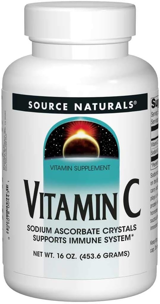Fuente Naturals Vitamina C, Cristales de Ascorbato Sodio, Soporta Sistema Immune* - 16 onzas