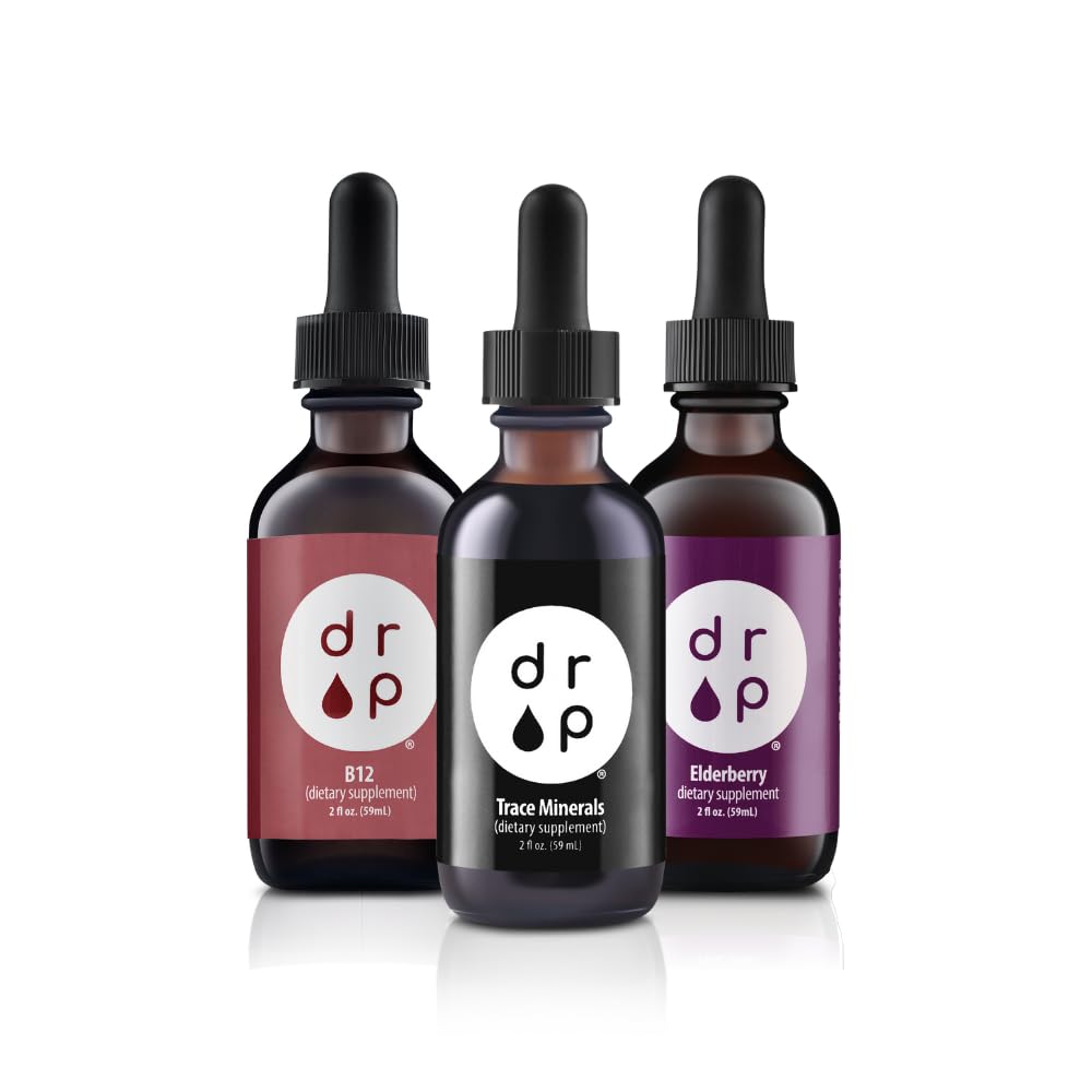 Suplementos de gotas minerales de rastro orgánico, gotas de arándano y colchoneta de gotas de vitamina B12