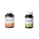 American Health Papaya Digestive Enzyme Chewable Tablets Bundle - Original 600 Cuenta y con Chlorophyll 100 Conde