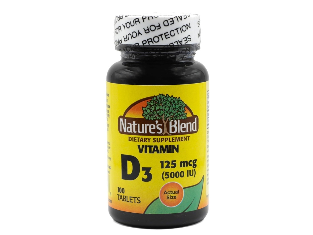 Vitamina Blend de la naturaleza D3, 5000 UI 100 Tablas