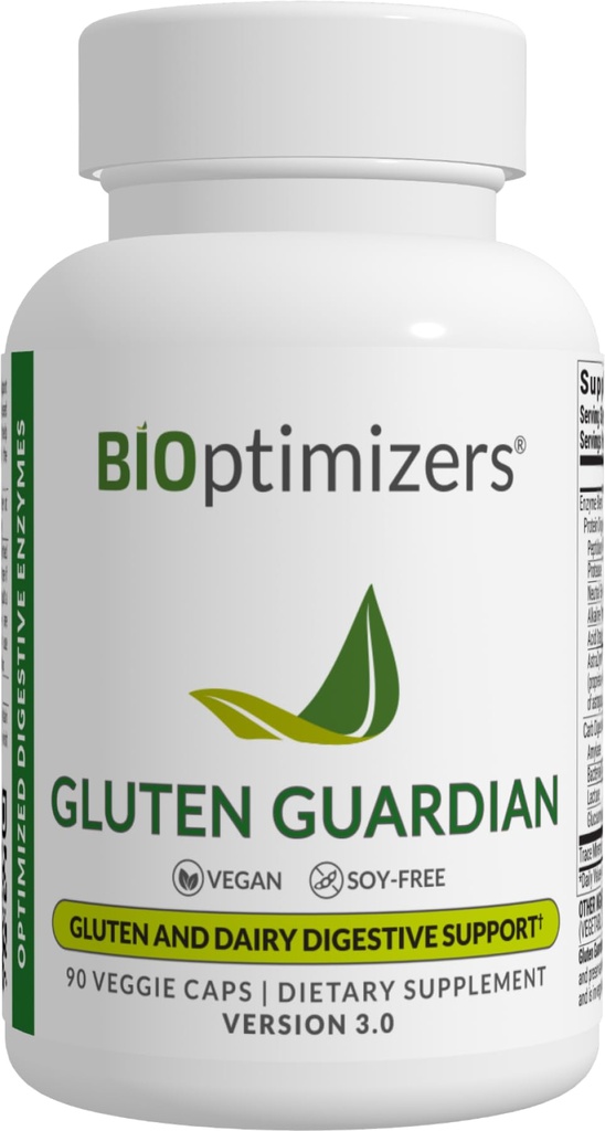 Gluten Guardian 3.0 - Suplemento de enzima con DPP-IV para apoyar la digestión de líquidos – puede ayudar a prevenir la ruborización, el gas y la indigestión, 90 cápsulas