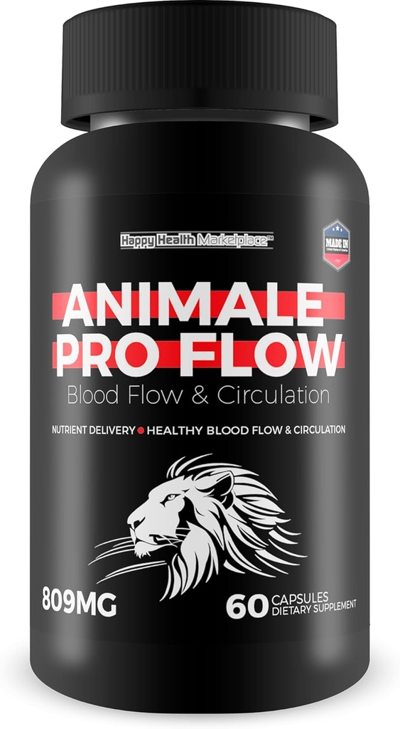 Animale Pro Flow - Nuestro Best Blood Flow Suplemento - Pro Animale Male Health Supplement for Blood Flow Care - Healthy Blood Flow Blood Circulation Suplementos para Hombres - Pro Animale Pills para Hombres