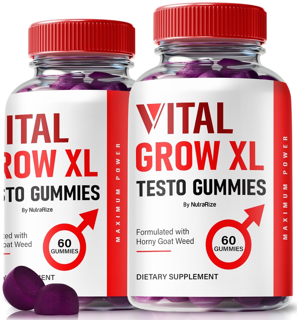 (2 Pack) Vital Grow XL, Oficial Vital Grow XL Testo Gummies for Mens, Boost Stamina and Confidence Gummy for Mens, Vital GrowXL Male Support Gomitas (120 Gummies)
