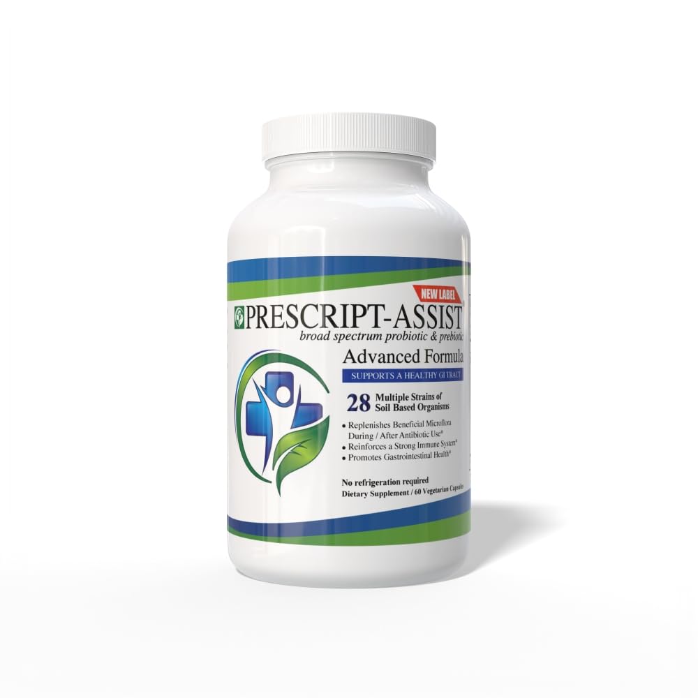 Prebióticos " Probióticos para la Salud Digestiva &amp; Inmunitaria con Pea Protein Advanced - Planta-Basada 28 Strains Soil Microflora - Vegan, apoya la recuperación muscular " Gut Health, 60 cápsulas por Prescript Assist