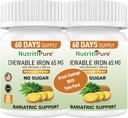 Hierro picante 65 mg con vitamina C 180 mg - Tabla en sabor de piña 60 Conteo (2)