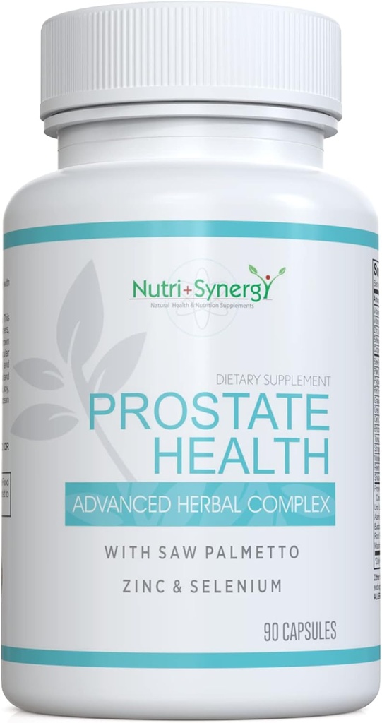 Salud de próstata - Saw Palmetto, Zinc, Vitaminas B6 &amp; E, Selenium, Fórmula avanzada para soporte de próstata. 90 cápsulas