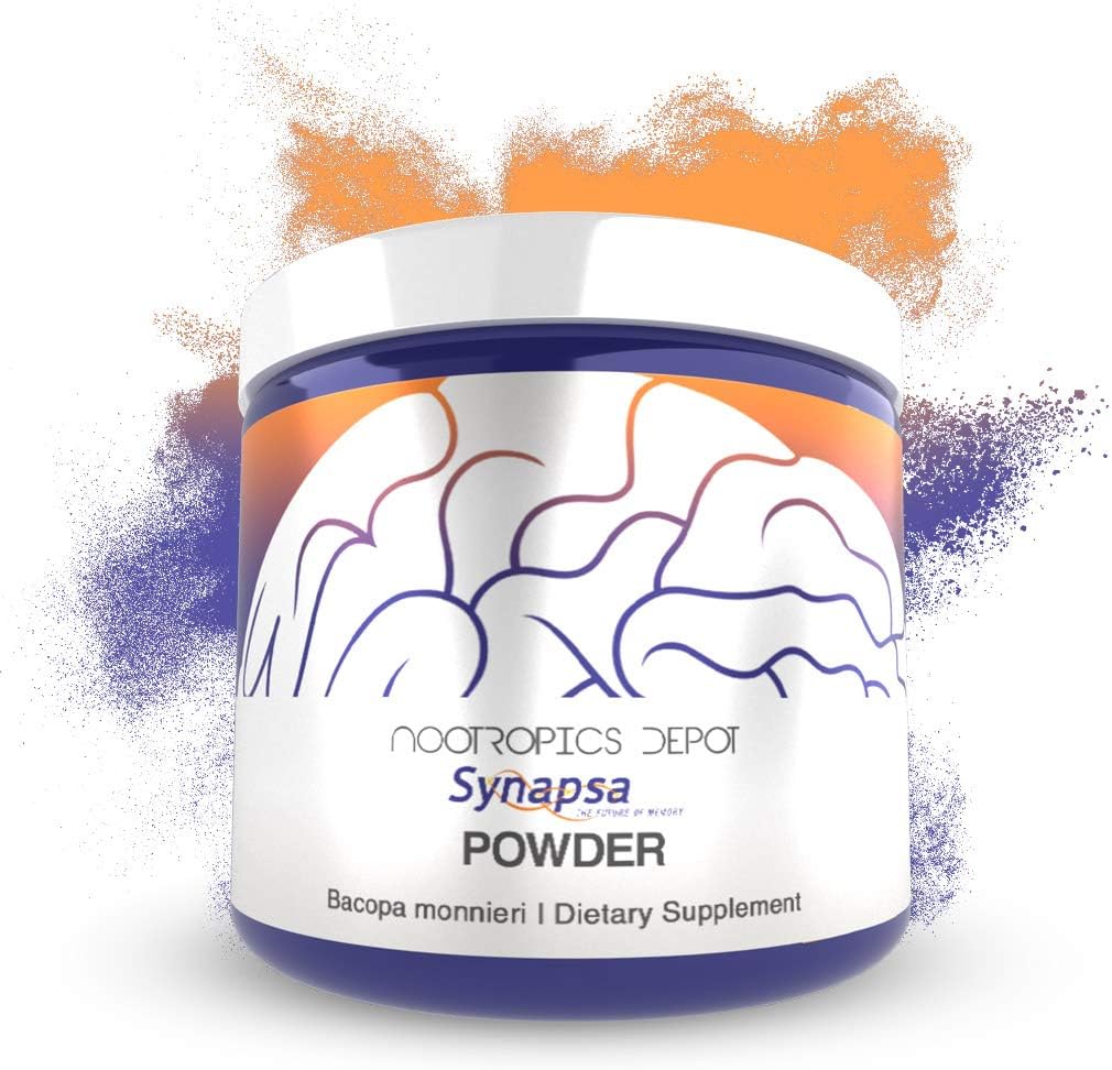 Nootropics Depot Synapsa Bacopa Monnieri Powder ← 60 Grams ← Extracto de plantas enteras ← Ayurveda Suplemento  Provenido clínicamente para mejorar el aprendizaje, la memoria y el rendimiento mental
